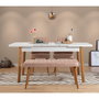 Hanah Home Mesa de Comedor Extensible Santiago Masa Atlantic White